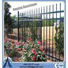 Factory Price high quality galvanized and powder coated black spear top steel fence for sale
